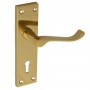 Victorian Lock Handle (Scroll) - Brass or Chrome