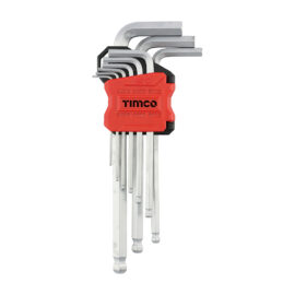 Long Arm Ball End Hex Key Set - 9 pcs - Timco