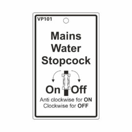 Mains Water Stopcock Label Tag