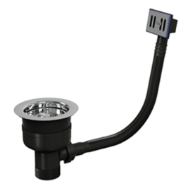 TOP-FIX-Kitchen Strainer & Overflow - Polished Steel