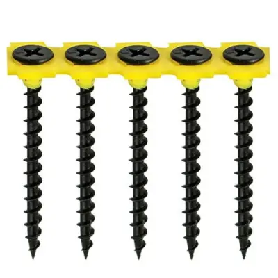 Collated Drywall Screws - Coarse Thread Black - TiMCO Collated Drywall Screws - Coarse Thread Black - TiMCO