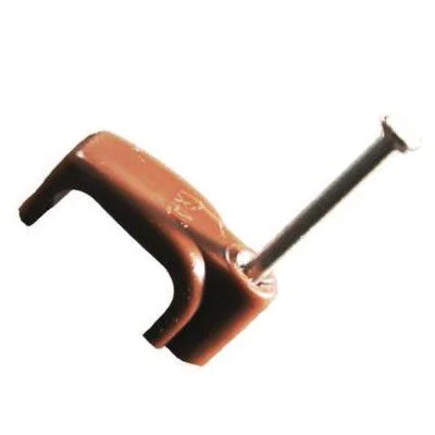 Brown Flat Twin & Earth Cable Clip Brown Flat Twin & Earth Cable Clip