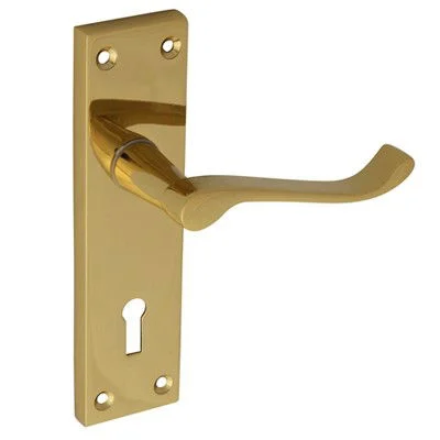 Victorian Lock Handle (Scroll) - Brass or Chrome Victorian Lock Handle (Scroll) - Brass or Chrome