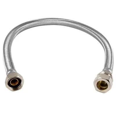 Flexible Hose Tap Connector - 15mm x 1/2 inch - 300mm Flexible Hose Tap Connector - 15mm x 1/2 inch - 300mm
