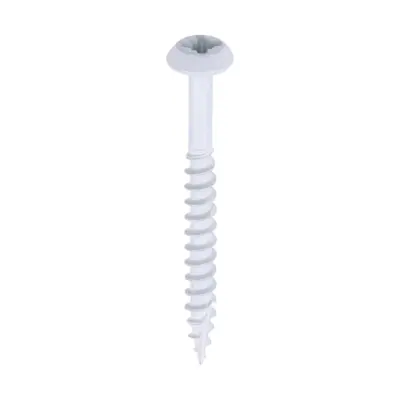 Rainwater Screws - PZ - Low Profile Pan - Exterior - White Rainwater Screws - PZ - Low Profile Pan - Exterior - White