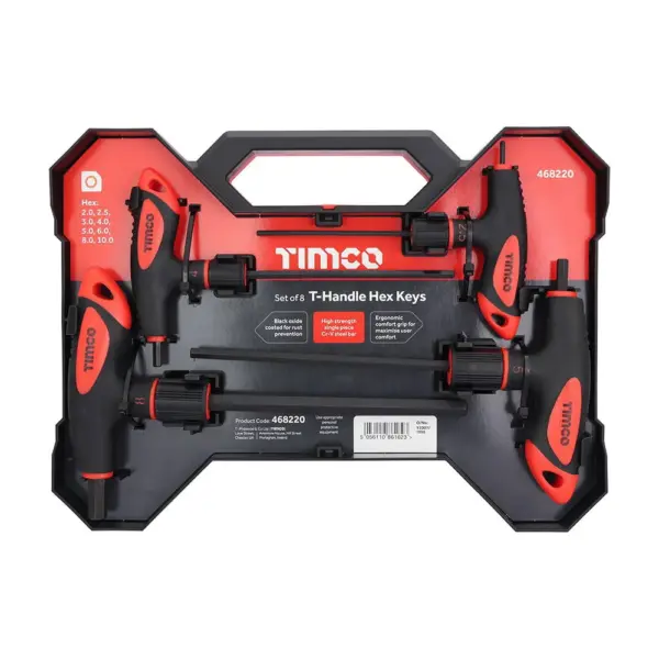 T-Handle Hex Key Set - 8 pcs - Timco - image 3 T-Handle Hex Key Set - 8 pcs - Timco - image 3