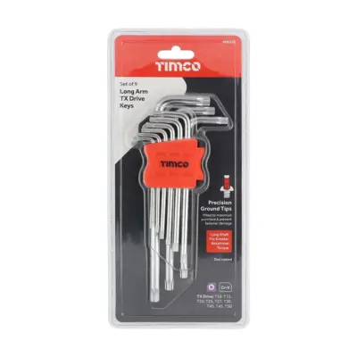 Long Arm TX Drive Key Set - 9 pcs - Timco - image 3 Long Arm TX Drive Key Set - 9 pcs - Timco - image 3