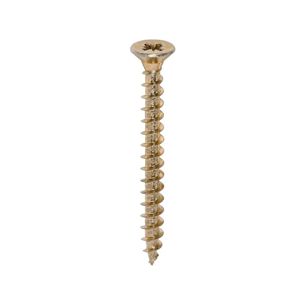 Multi Purpose Wood Gold Screws - Yellow Passivated Double Countersunk - Box