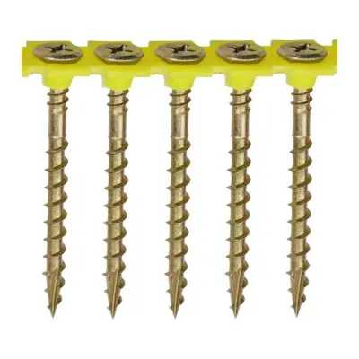 Timco Solo Collated Chipboard & Woodscrews - PH - Double Countersunk - Yellow