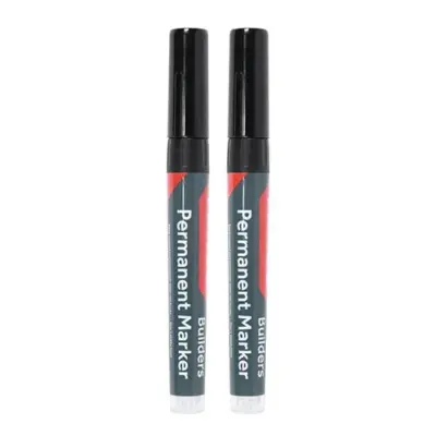 Builders Permanent Markers - Chisel Tip - Black - 2 pack Builders Permanent Markers - Chisel Tip - Black - 2 pack
