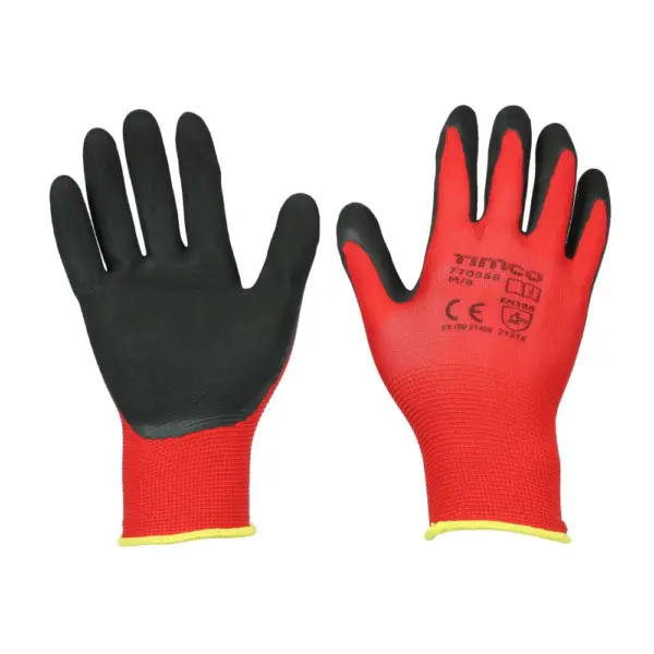 Toughlight Grip Gloves - Latex Sandy Coated Polyester Toughlight Grip Gloves - Latex Sandy Coated Polyester