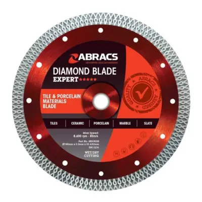 Abracs Expert Premium Porcelain Tile Cutting Blade 115mm 125mm 180mm