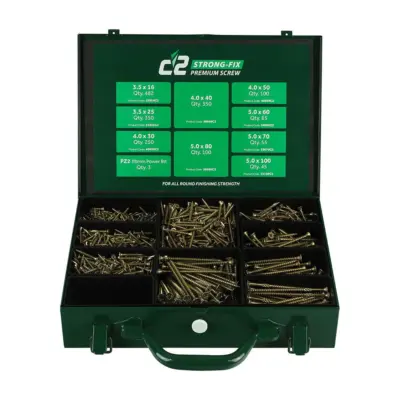 C2 Strongfix Pro Screws – Timco - Trade Case - 1,798pcs C2 Strongfix Pro Screws – Timco - Trade Case - 1,798pcs