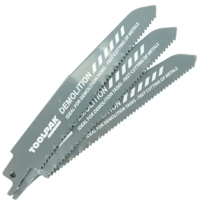 Demolition Cobalt Metal Reciprocating Saw Blade - 150mm 9 TPI - Pack of 3