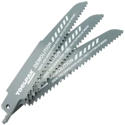 Demolition Cobalt Wood & Non-Ferrous Metal Reciprocating Saw Blade - 150mm 6 TPI - Pack of 3