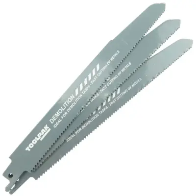 Demolition Cobalt Metal Reciprocating Saw Blade - 225mm 9 TPI - Pack of 3