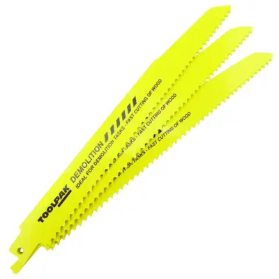 Demolition Cobalt Wood & Non-Ferrous Metal Reciprocating Saw Blade - 225mm 6 TPI - Pack of 3