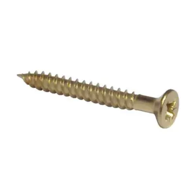 Electro Brassed Countersunk Woodscrew