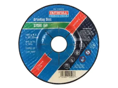 Stone Grinding Abrasive Disc - 6.4mm Thick Depressed