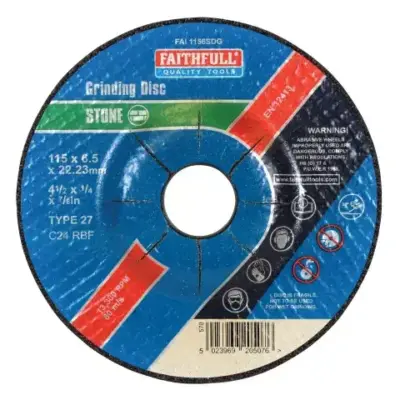 Stone Grinding Abrasive Disc - 6.4mm Thick Depressed Stone Grinding Abrasive Disc - 6.4mm Thick Depressed