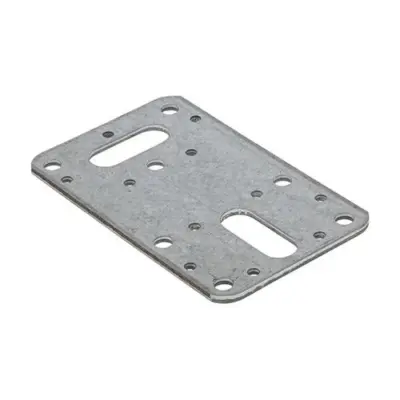 Flat Connector Plates Galvanised - Bag 5 Flat Connector Plates Galvanised - Bag 5