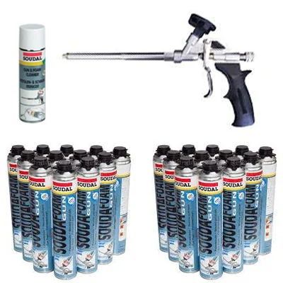 Expanding Foam Deal - 24 Cans, Cleaner & Pro Gun Expanding Foam Deal - 24 Cans, Cleaner & Pro Gun