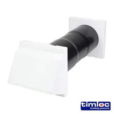 Timloc Aero Core Through-Wall Ventilation Set Cowl and Baffle - White - 127 x 350 (1pcs)