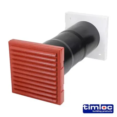 Timloc Aero Core Through-Wall Vent Set with Baffle - Terracotta - 127 x 350 (1pcs)