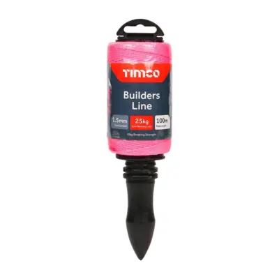 Builders Line - Pink - Winder - 1.5mm x 100m