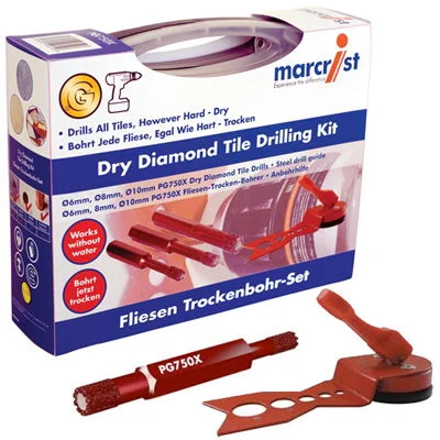 Marcrist PG750X Dry Diamond Tile Drill Kit with Drill Guide Marcrist PG750X Dry Diamond Tile Drill Kit with Drill Guide
