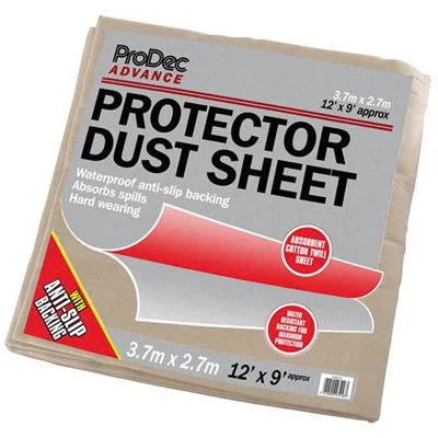PRODEC Double Protection Heavy Duty Premium Poly-backed Cotton Dust Sheet PRODEC Double Protection Heavy Duty Premium Poly-backed Cotton Dust Sheet