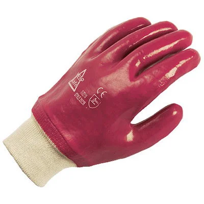 Red PVC Knit Wrist Glove Red PVC Knit Wrist Glove