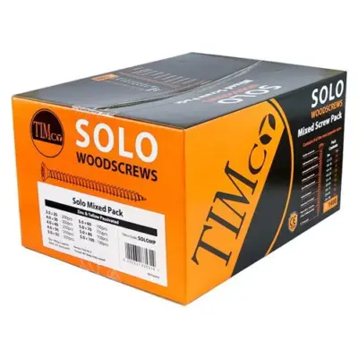 Timco Solo Yellow Woodscrews - 1400pc Mixed Pack Timco Solo Yellow Woodscrews - 1400pc Mixed Pack