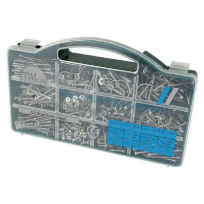 Classic Multi-Purpose Screws - Mixed Tray - PZ - Double Countersunk - A2 Stainless Steel (895pcs)