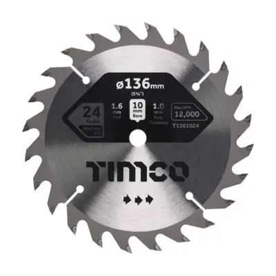 TIMCO Cordless Circular Saw Blade - 136mm x 10mm x 24t – Thin Kerf