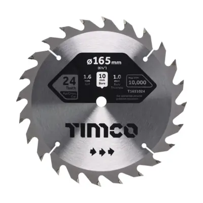 TIMCO Cordless Circular Saw Blade - 165mm x 10mm - Thin Kerf