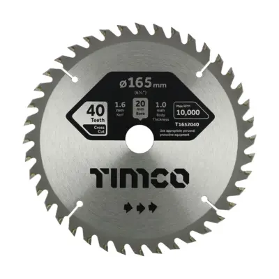 TIMCO Cordless Circular Saw Blade - 165mm x 20mm - Thin Kerf