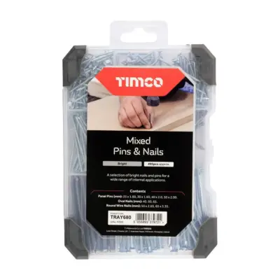 Mixed Tray - Pins & Nails - Bright (495pcs)