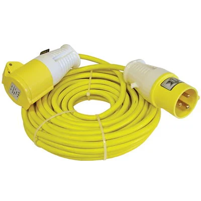 14m 110 Volt Trailing Lead - 1750w 16 Amp 1.5mm Cable