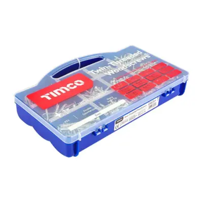 Twin Thread BZP Woodscrew Mixed Tray - 1140pcs Twin Thread BZP Woodscrew Mixed Tray - 1140pcs
