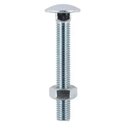 Carriage Coach Bolts with Hex Nut - Zinc Carriage Coach Bolts with Hex Nut - Zinc