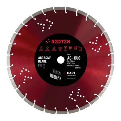 Dart Red Ten ACS-DUO Diamond Blade 300mm x 20mm - Abrasive, Asphalt & Concrete