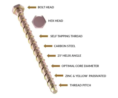DTS Multi-Fix Anchor Bolt Hex Head Concrete Masonry Wood - anchor bolt - 2 DTS Multi-Fix Anchor Bolt Hex Head Concrete Masonry Wood