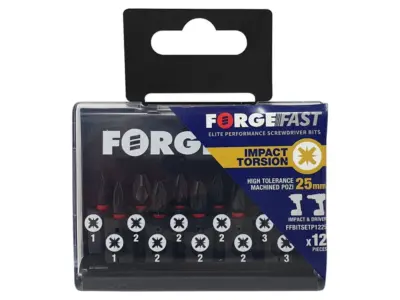 ForgeFast Impact Bit Set BP 12 piece Pozi 25mm ForgeFast Impact Bit Set BP 12 piece Pozi 25mm