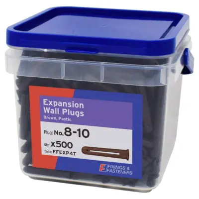 Brown Loose Expansion Wall Plugs - Tub 500 Brown Loose Expansion Wall Plugs - Tub 500
