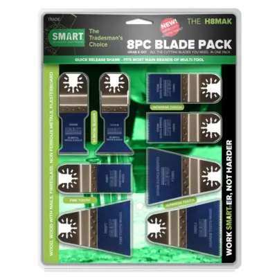 SMART H8MAK Trade Series Universal Multi Tool Blade Set - 8 Pc