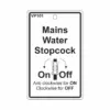 Mains Water Stopcock Label Tag Mains Water Stopcock Label Tag