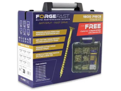 ForgeFast Pozi Elite Performance Woodscrews - Mega Contract Kit 1800pc with FREE chunky case ForgeFast Pozi Elite Performance Woodscrews - Mega Contract Kit 1800pc with FREE chunky case