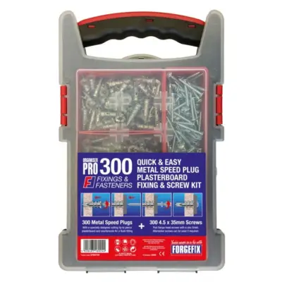 Plasterboard Speedplug Fixing Case - 300 Metal Plugs & Screws Plasterboard Speedplug Fixing Case - 300 Metal Plugs & Screws