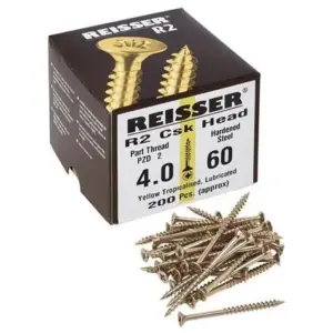 REISSER R2 SCREWS CSK - PART THREAD - YELLOW